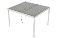 Deluxe 3,6x4m Aluminium Lamellendach Pergola Pavillon weiß