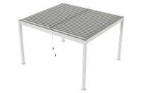 Deluxe 3,6x4m Aluminium Lamellendach Pergola Pavillon weiß