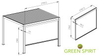 Sonnenrollo für 3m »Mirador« Pergola Classic & Deluxe anthrazit