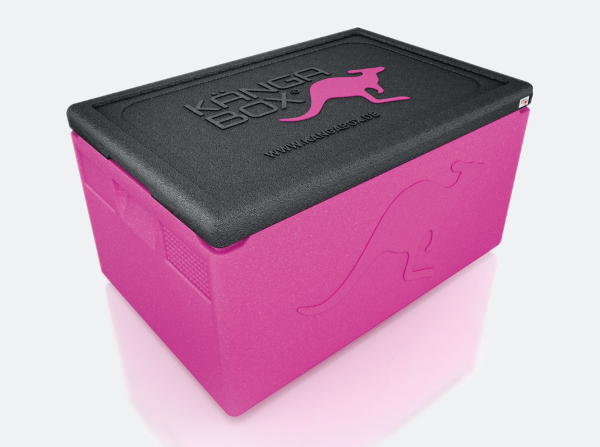 WAS GN Thermobox Professional 48 Liter, pink, EPP Kunststoff, Kängabox Serie