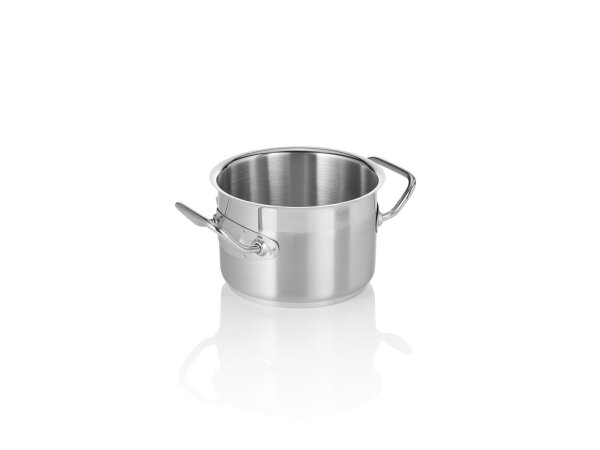 WAS Bratentopf Ø 14 cm, 2 Liter, Chromnickelstahl 18/10, Cookware 21 Serie