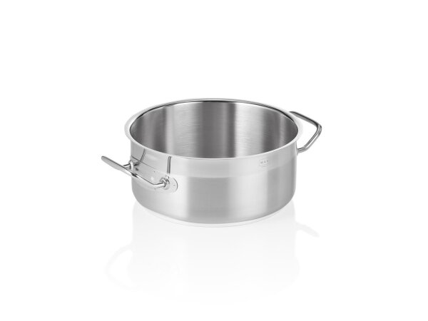 WAS Bratentopf Ø 21,5 cm, 4,5 Liter, Chromnickelstahl 18/10, Cookware 21 Serie