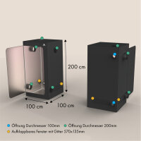 Caluma Skin 100x100 cm Growbox, für 3 Pflanzen