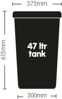 Autopot Tank, 47 l, gebohrt mit 9 mm Durchführung...